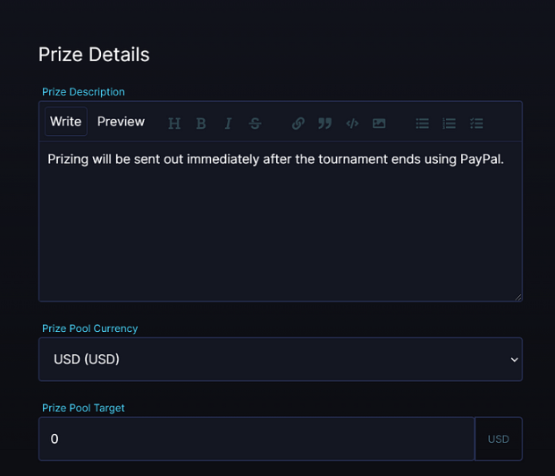 prize details prize details